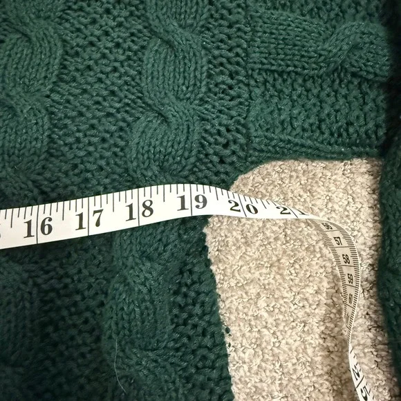 Jamie Scott Green Cable Knit V Neck Tennis Sweater Navy Cream Preppy Medium - Picture 6 of 8